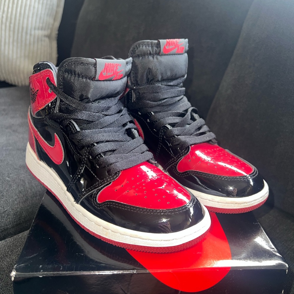 Nike Air Jordan 1 High Black and Red Patent Leather